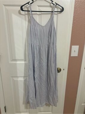 Old Navy Light Purple & White Striped Maxi Dress